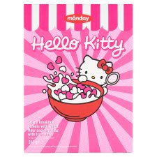 Monday Hello Kitty ropogós gyümölcsízű reggeli gabonapelyhek, búzaliszttel és rizsliszttel 311 g