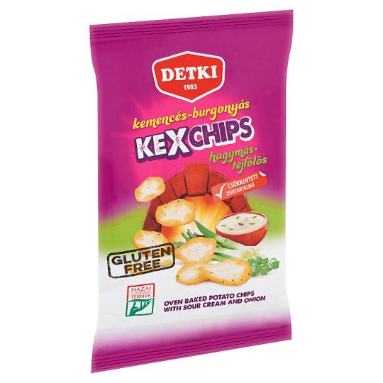 Detki Kexchips hagymás-tejfölös kemencés-burgonyás chips 75 g