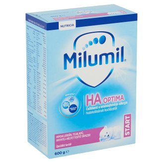 Milumil HA Start Optima hipoallergén, tejalapú, anyatej-helyettesítő tápszer 0 hó+ 600 g