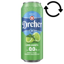 Dreher 24 Lime-Menta alkoholmentes világos sör és lime-menta ízű ital keveréke 0,0% 0,5 l