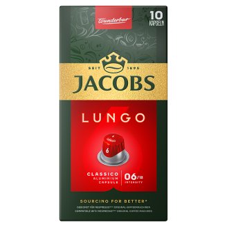 Jacobs Lungo 6 Classico őrölt-pörkölt kávé kapszulában 10 db 52 g