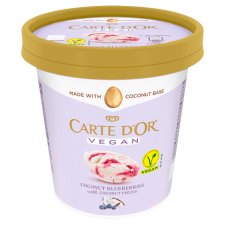 Carte d'Or vegán kókuszos jégkrém áfonyás szósz örvényekkel és kókuszreszelékkel 465 ml