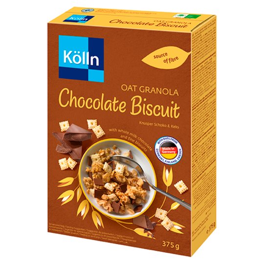 Kölln ropogós teljes kiőrlésű müzli tejcsokoládéval és keksszel 375 g
