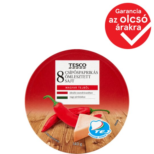 Tesco csípőspaprikás ömlesztett sajt 8 db 140 g