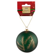 Tesco Emerald Green Leaf Print Bauble Hanging Decoration