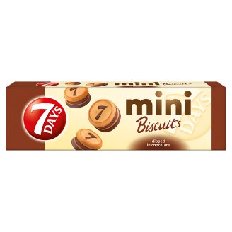 7DAYS Mini Biscuits kakaós töltelékkel töltött, tejcsokoládéval bevont kekszek 100 g