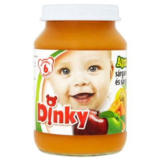 Dinky glutén- és tejszármazékmentes alma-sárgarépa-sárgabarack bébidesszert 6 hónapos kortól 190 g