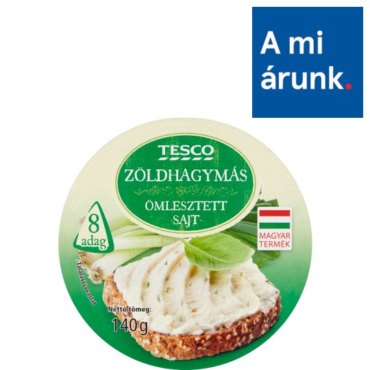 Tesco zöldhagymás, kenhető ömlesztett sajt 8 db 140 g
