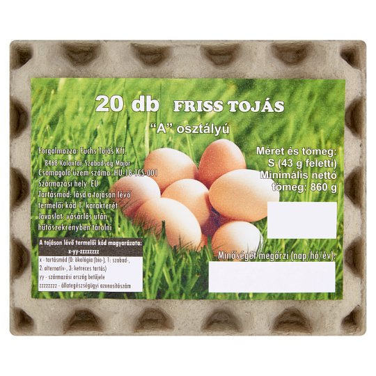 "A" osztályú friss tojás S 20 db
