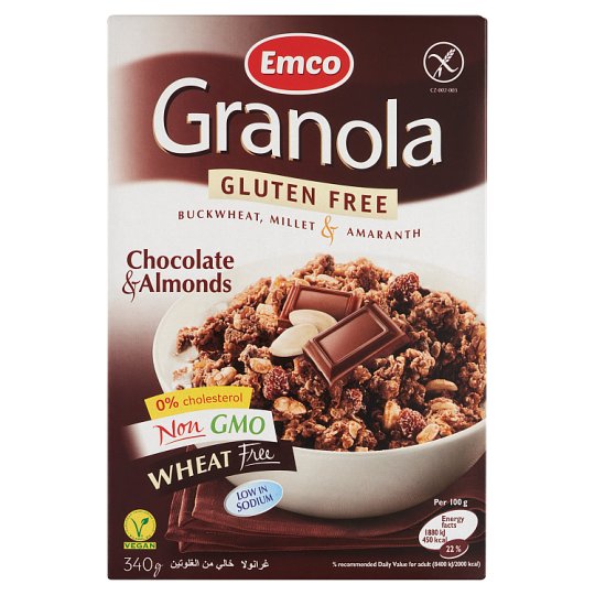 Emco Granola gluténmentes müzli csokoládéval és mandulával 340 g