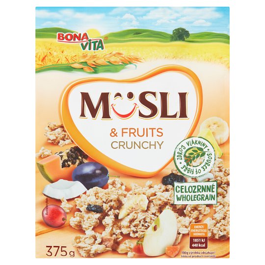 Bona Vita ropogós sült müzli gyümölccsel 375 g