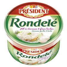 Président Rondelé zsírdús fokhagymás és fűszeres friss sajt 125 g