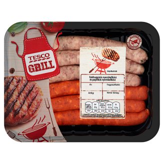 Tesco Grill fokhagymás nyerskolbász és paprikás nyerskolbász 300 g