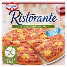 Dr. Oetker Ristorante Pizza Prosciutto gyorsfagyasztott gluténmentes sonkás-sajtos pizza 345 g