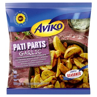 Aviko elősütött, gyorsfagyasztott burgonyagerezdek fokhagymás fűszerköpenyben 600 g