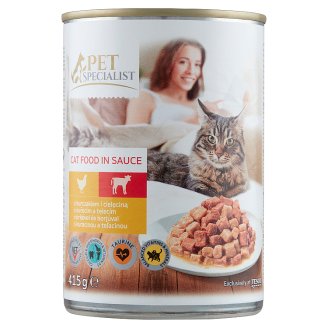 Tesco Pet Specialist teljes értékű állateledel felnőtt macskák számára kacsával és májjal 415 g