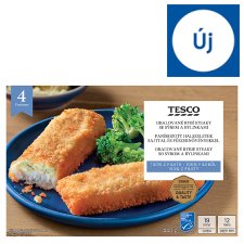 Tesco Quick-Frozen Pre-Cooked Breaded Fish Slices with Cheese and Herbs 440 g