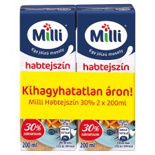 Milli UHT habtejszín 30% 2 x 200 ml