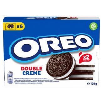Oreo Double vanília ízű töltelékkel töltött kakaós keksz 170 g