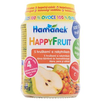 Hamé Hamánek HappyFruit bébidesszert alma-körtével és homoktövissel 4 hónapos kortól 190 g