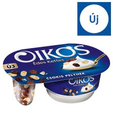 Danone Oikos Édes Kettes élőflórás édesített joghurt csokoládéval bevont kukoricapelyhekkel 102 g