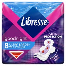 Libresse Ultra Large+ Goodnight Sanitary Pads for Night Use 8 pcs