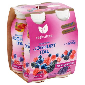 Real Nature erdei gyümölcsös zsírszegény joghurtital 4 x 100 g