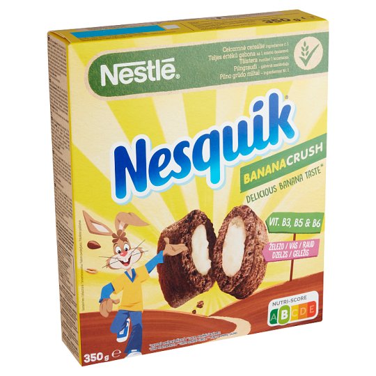 Nestlé Nesquik banánízű krémmel töltött ropogós gabonapehely vitaminokkal és vassal 350 g