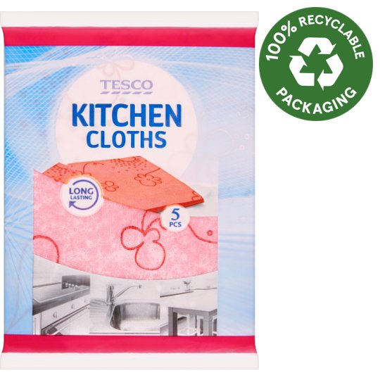 Tesco Kitchen Cloths 30 cm x 38 cm 5 pcs Tesco Online, Tesco From