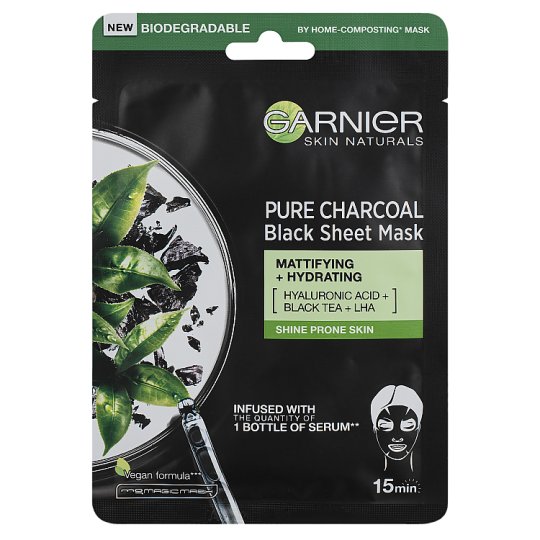 Garnier Skin Naturals Pure Charcoal tisztító hidratáló maszk zsíros bőrre 28 g