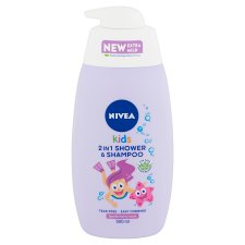 NIVEA Kids 2in1 Tusfürdő és Sampon Lányoknak 500 ml
