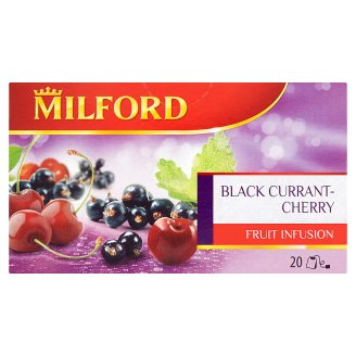 Milford Fruit Infusion fekete ribiszke-cseresznye ízű gyümölcstea 20 filter 50 g