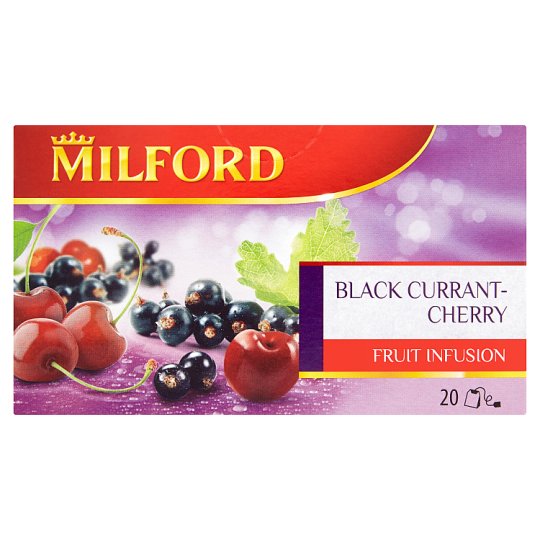 Milford Fruit Infusion fekete ribiszke-cseresznye ízű gyümölcstea 20 filter 50 g