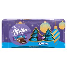 Milka Oreo Milk Chocolate Christmas Candy with Milk Cream Filling and Cocoa Biscuits 300 g