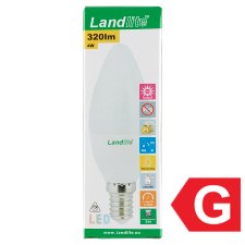 Landlite C35 320 lm 4 W E14 3000K LED izzó