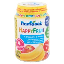 Hamé Hamánek HappyFruit alma-őszibarack-banán bébidesszert 4 hónapos kortól 190 g