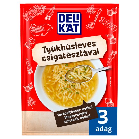 Delikát tyúkhúsleves csigatésztával 40 g
