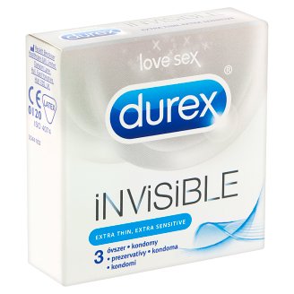 Durex Invisible extra vékony, extra érzékeny óvszer 3 db