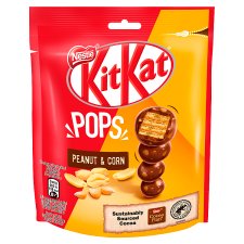 KitKat Pops ropogós ostya tejcsokoládéban, földimogyorópasztával és pirított kukoricával 110 g