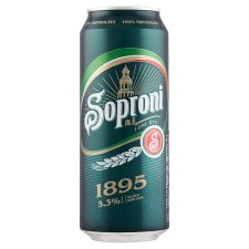 Soproni 1895 minőségi világos sör 5,3% 0,5 l doboz