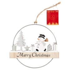 Metallic Snowman Hanging Ornament 34 x 22,5 x 1 cm