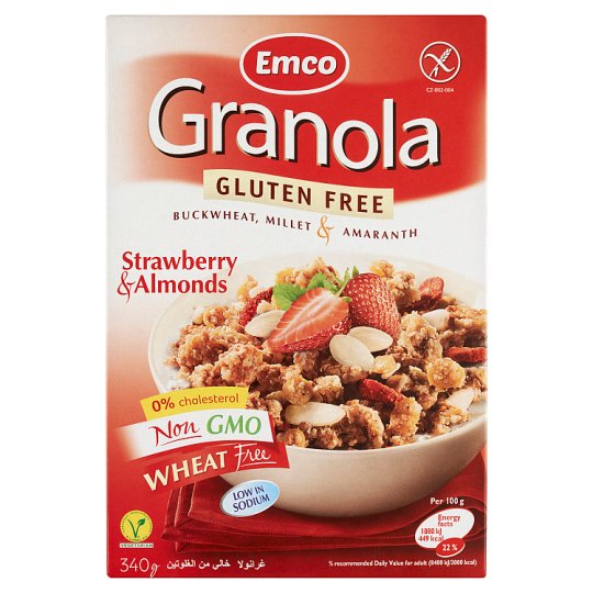 Emco Granola gluténmentes müzli eperrel és mandulával 340 g