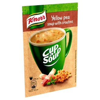 Knorr Cup a Soup sárgaborsó-krémleves baconnel és zsemlekockával 21 g