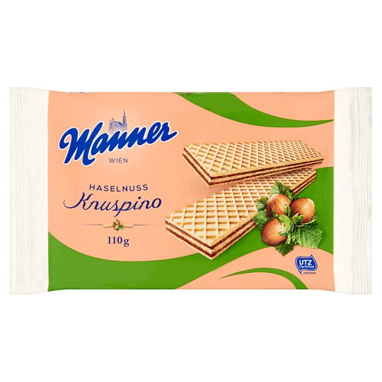 Manner Kruspino Hazelnut Cream Filled Crispy Wafers 110 G Tesco Groceries