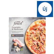 Tesco Finest Quick Frozen, Pre-Baked Pizza with Cooked Ham and Mushrooms 400 g 