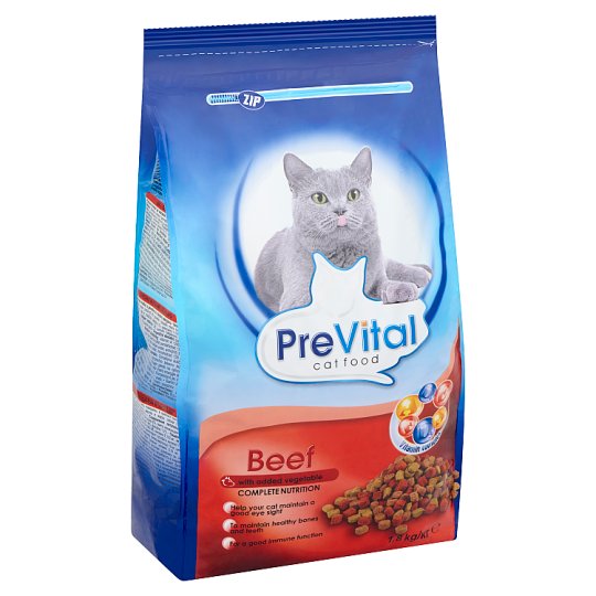 PreVital teljes értékű száraz állateledel felnőtt macskák számára marhával és zöldséggel 1,8 kg