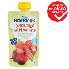 Hamánek alma sárgarépával és céklával gyümölcs-zöldségpüré 6 hónapos kortól 100 g