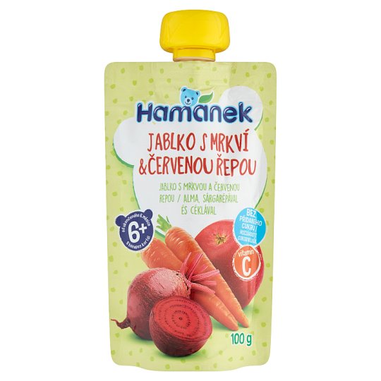 Hamánek Apple with Carrot and Beetroot Baby Food 6 Months+ 100 g