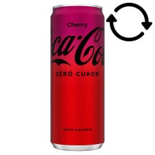 Coca-Cola Zero Cherry Cola-Flavored, Energy-Free, Carbonated Soft Drink with Sweeteners 300 ml