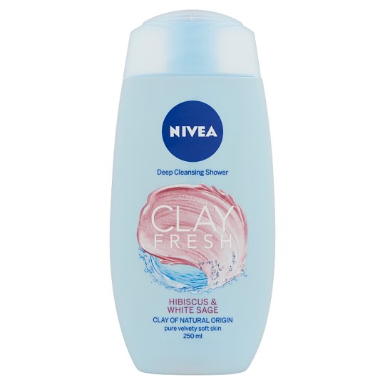 NIVEA Clay Fresh hibiszkusz és fehér zsálya agyagos krémtusfürdő 250 ml